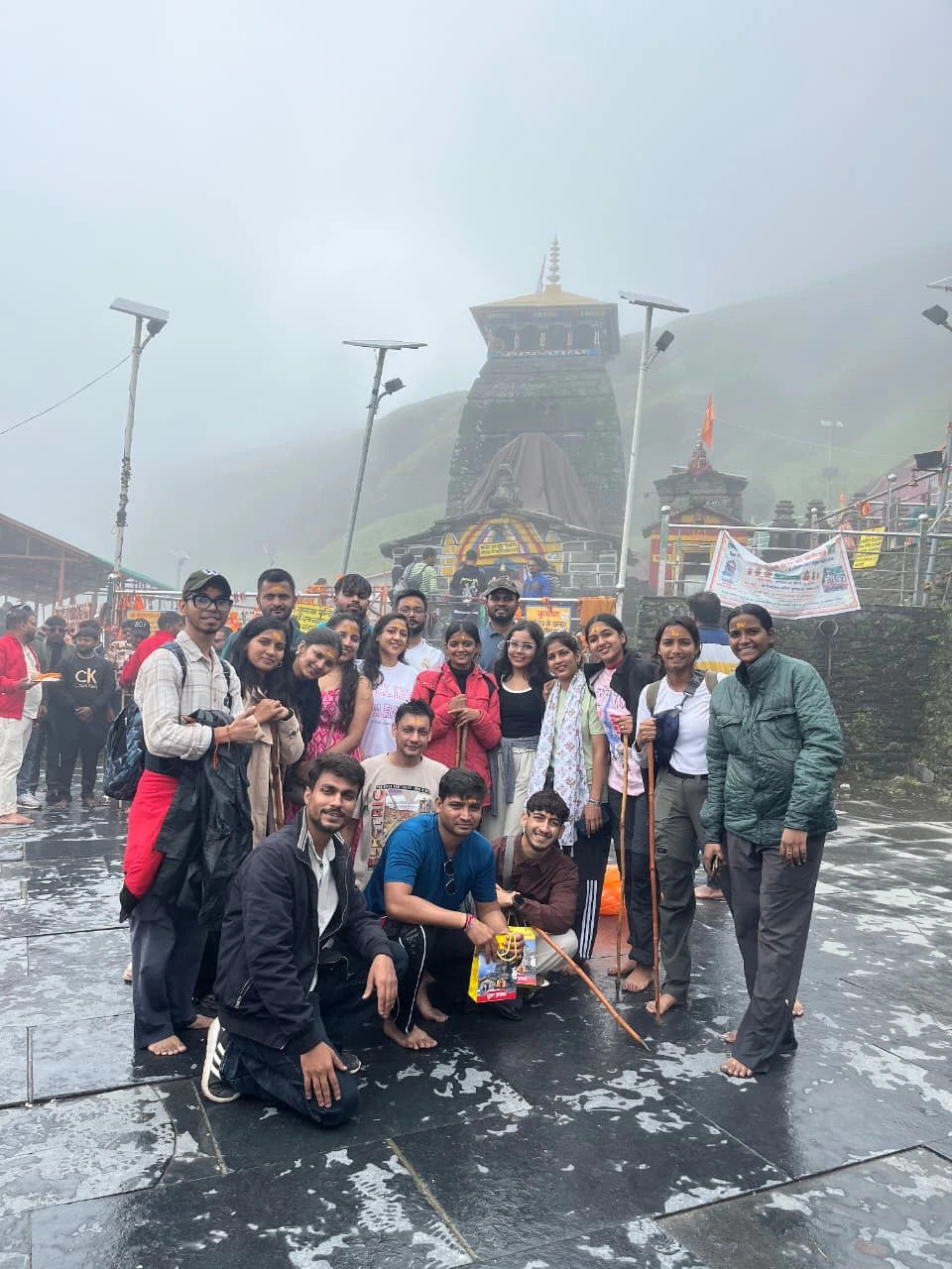 Friends group on Chopta Tungnath trekking trail